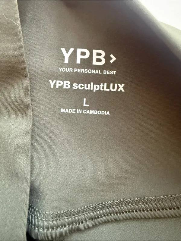 Abercrombie & Fitch YPB sculptLUX Split Hem-Flare Olive Green Leggings Size L - Image 5