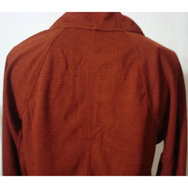 NWT New Womens S Prana Waffle Knit Wool Top Rhubarb Red Orange 1/2 Zip Thumbhole - Image 4
