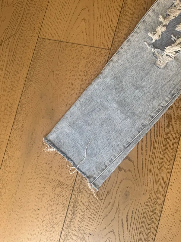 Garage Light Blue Distressed Straight Leg Jeans - Image 5