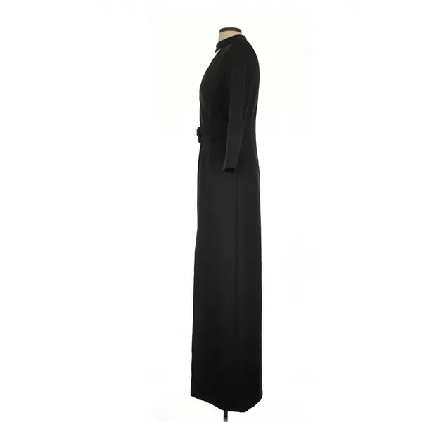 Marciano Black Choker Neck Belted Maxi Dress Small Dark Feminine Quiet Luxury - Image 6