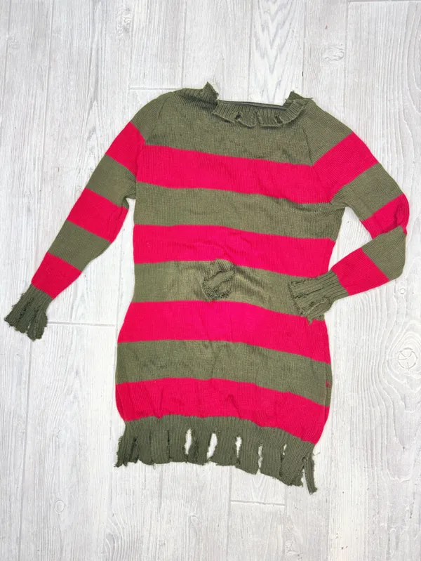 Nightmare on elm street Freddy Kruger mini dress Halloween costume small bodycon - Image 3