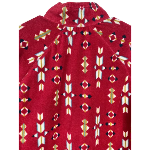 EDDIE BAUER Fleece Pullover Womens XL Red Aztec Geometric Quarter Zip Mock Neck - Image 4
