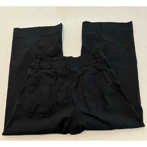 Maeve The Colette Ponte Crop Wide-Leg Pants Black‎ Linen Blend Size 30 - Image 6