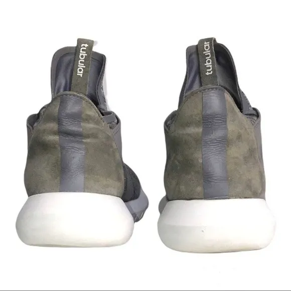 Adidas Originals Tubular Defiant Gray Marl Knit Suede Womens Sneakers Size 9 - Image 7
