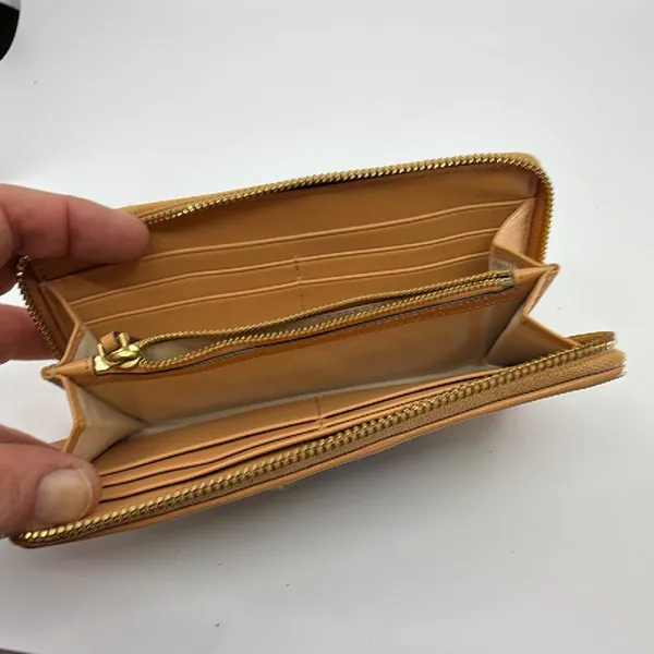 Tory Burch Striped Zip Continental Blue Leather Wallet - Image 7