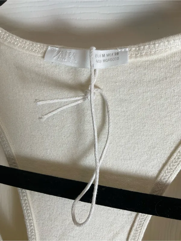 Title: NWT Zara Ecru White 100% Cotton Racerback Maxi Dress Size M - Image 5