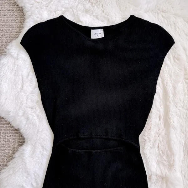 Aritzia Cutout Knit Bodycon Dress XS - Black - Image 4