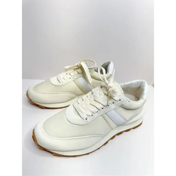 J/Slides Sneakers Size 6 Cream Leather Lifestyle Athletic and Training Shoes NEW - Image 7