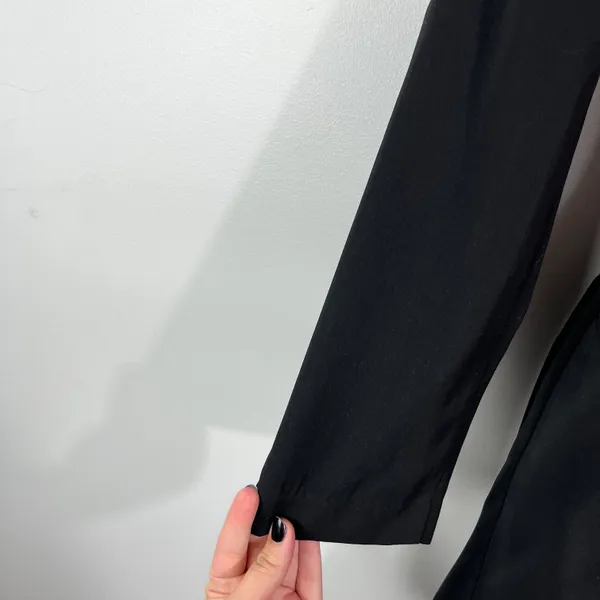 Black Blazer Style Belted Waist Long Sleeve Romper Jumpsuit Size 2 Business - Image 2