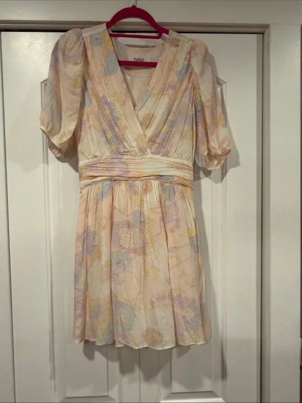 Ba&sh Noam floral print mini dress in a pastel colorway size 1/s‎ - Image 4