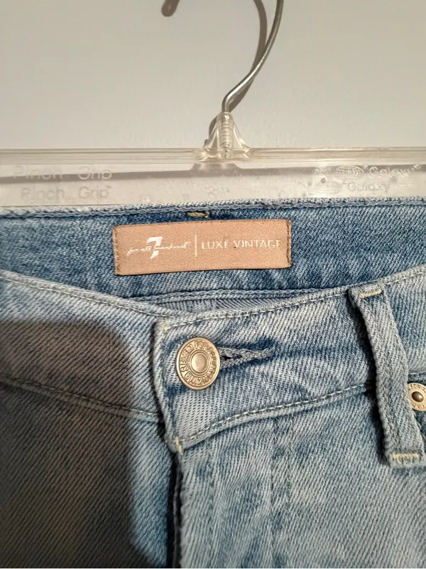 7 For All Mankind Luxe Josefina Light Blue Distressed Boyfriend Jeans- 28 - Image 5