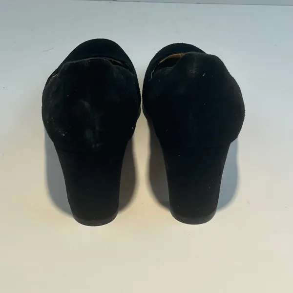 Circa Joan & David CJ Voyageur Black Suede Block‎ Heel Pumps 8.5M Classic Shoe - Image 10