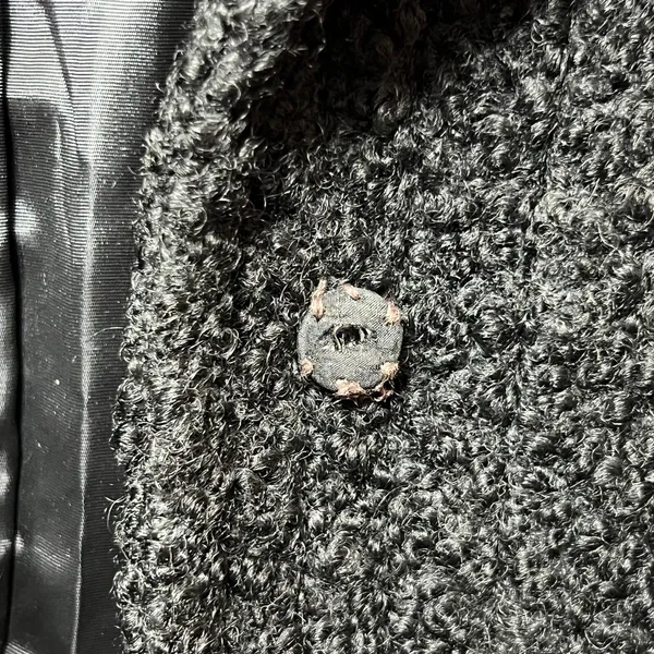 Vintage ILGWU Black Boucle Wool Jacket‎ Union Made Textured Blazer Coat - Image 10