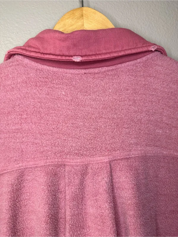 Free People Ruby Oversized Shirt Jacket Pink Shacket Distressed Cotton - Image 6