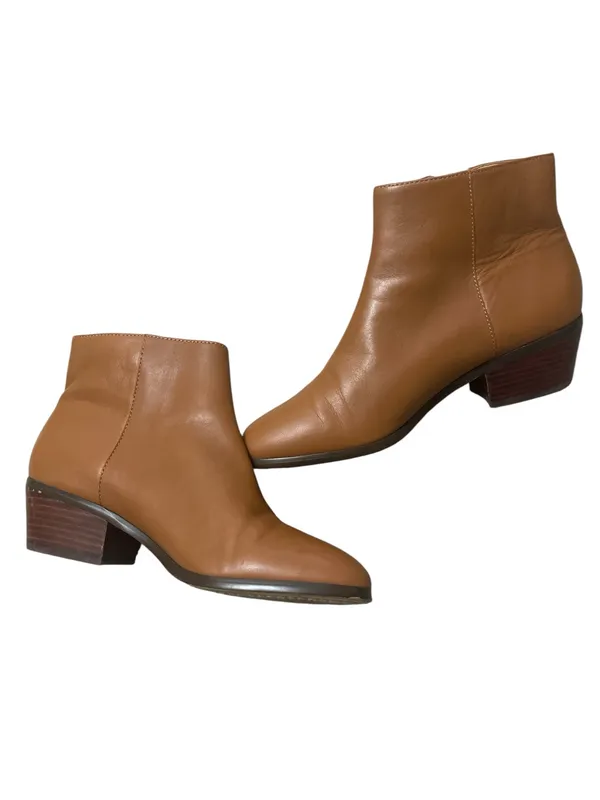 J. Crew Tan Leather Block Heel Ankle Boots - Image 4