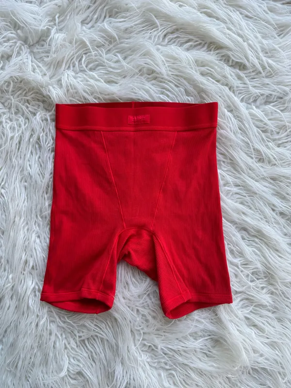 Skims Cotton Rib Boxer Cranberry XXS - Image 2