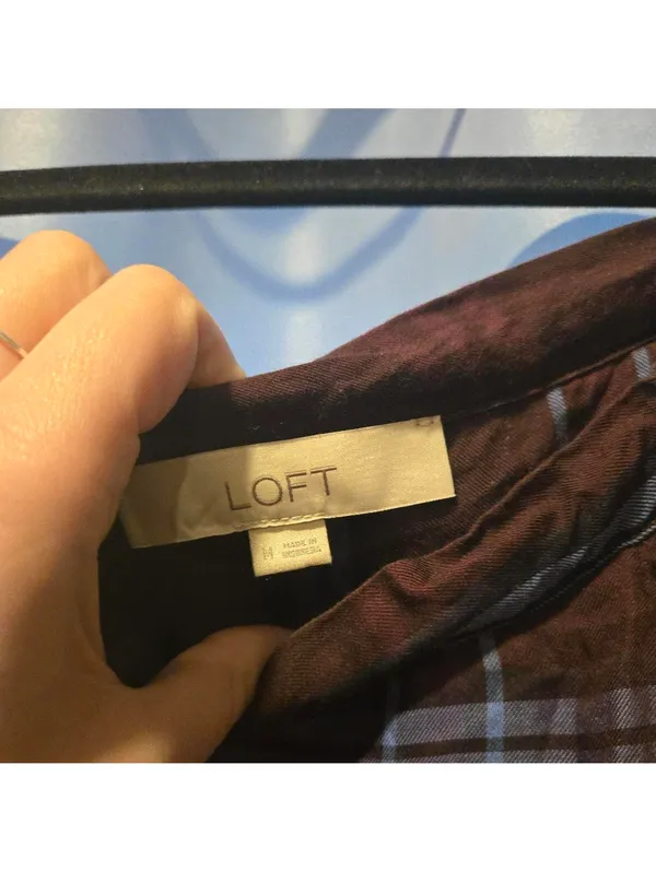 Loft Plaid Blouse - Image 6