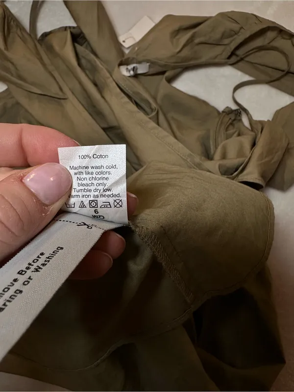 New MADEWELL Khaki Tan Green Off-The-Shoulder Tank Strap Midi Dress Size 0 - Image 7