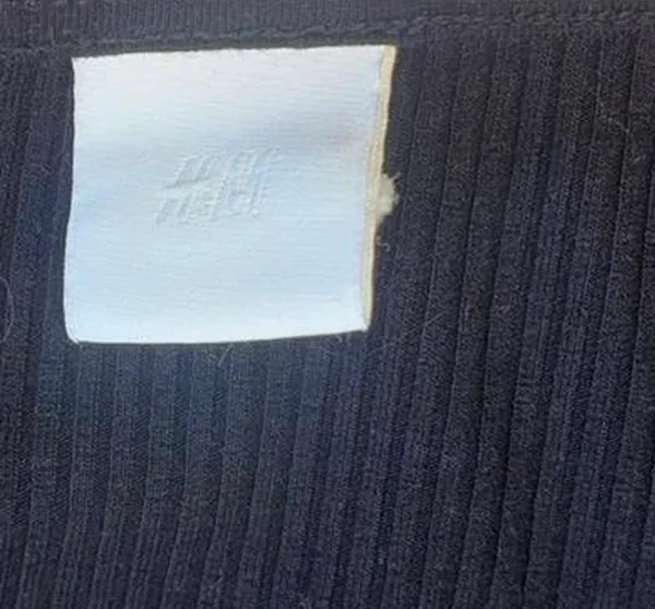 H&M Black Ribbed Square Neck Long Sleeve Top - Image 3