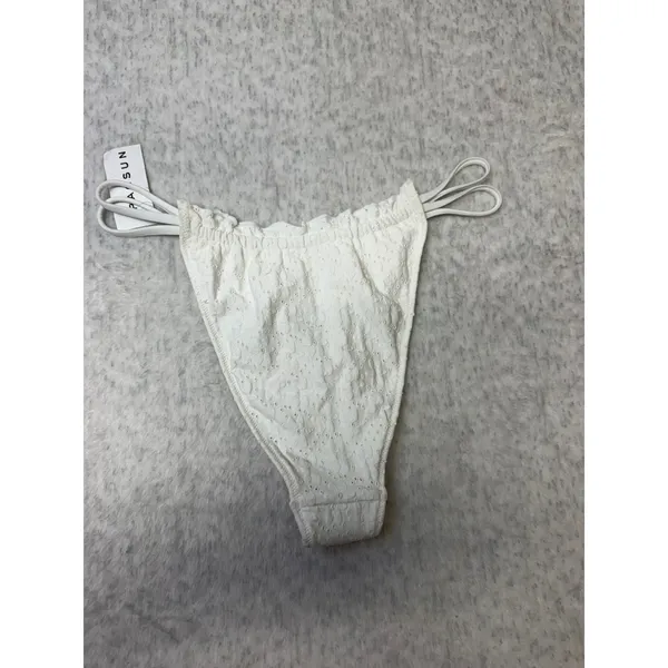 PacSun Eco White Eyelet Ruffle Strappy‎ Bikini Bottom Small NEW - Image 4