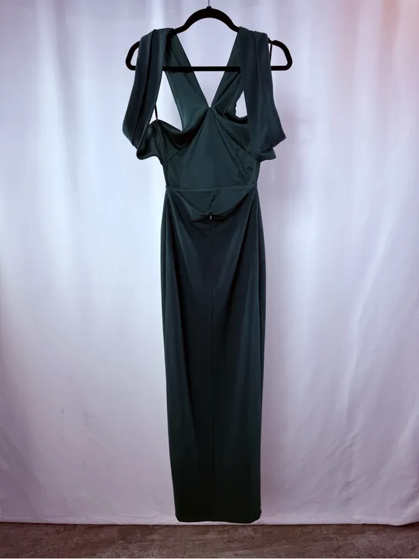 NWT Lulus Head to Cocktail Hour Emerald Green Halter Neck Maxi Dress Size XS - Image 6