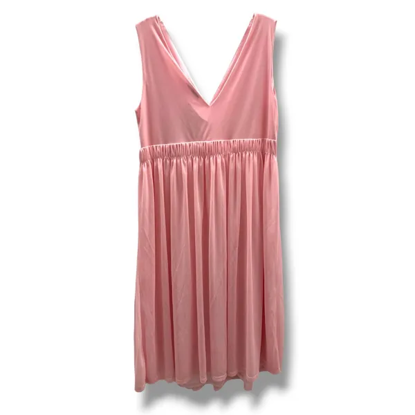 Maternal America Pink Baby Shower Maternity Dress V-Neck Empire Waist Small‎ NWT - Image 3