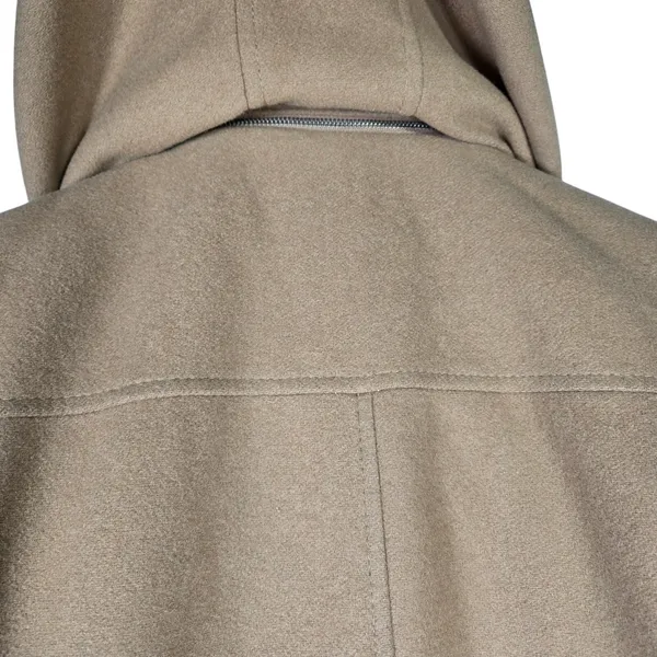 MICHAEL Michael Kors Tan Wool Blend Hooded Duffle Coat Toggle‎ Closure Size 10 - Image 4