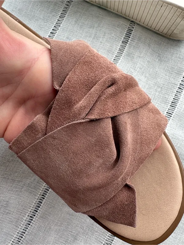 Seychelles Brown Suede Knot Slide Mules - Image 7