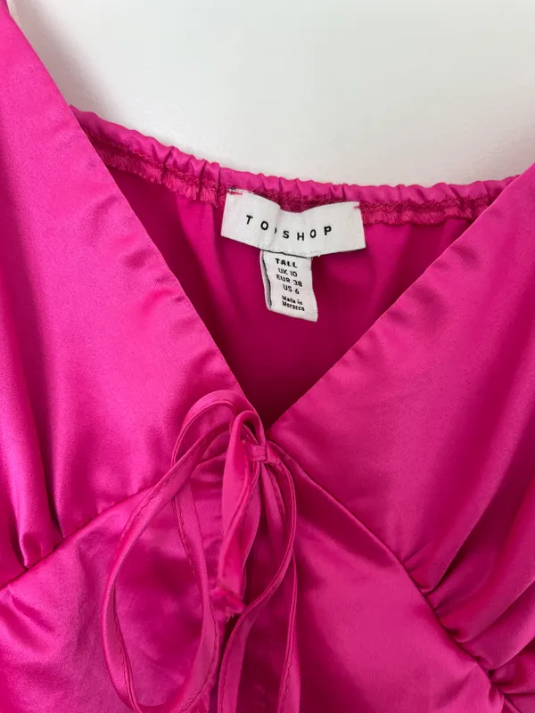 Topshop Pink Satin Top - Image 4