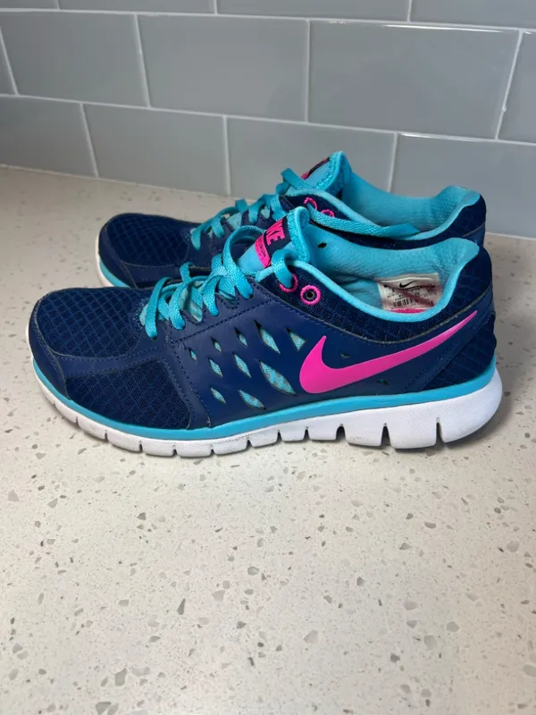 Nike Flex 2013 Run Shoes Sneaker Blue Aqua Pink Athletics Running Workout Size 8 - Image 5