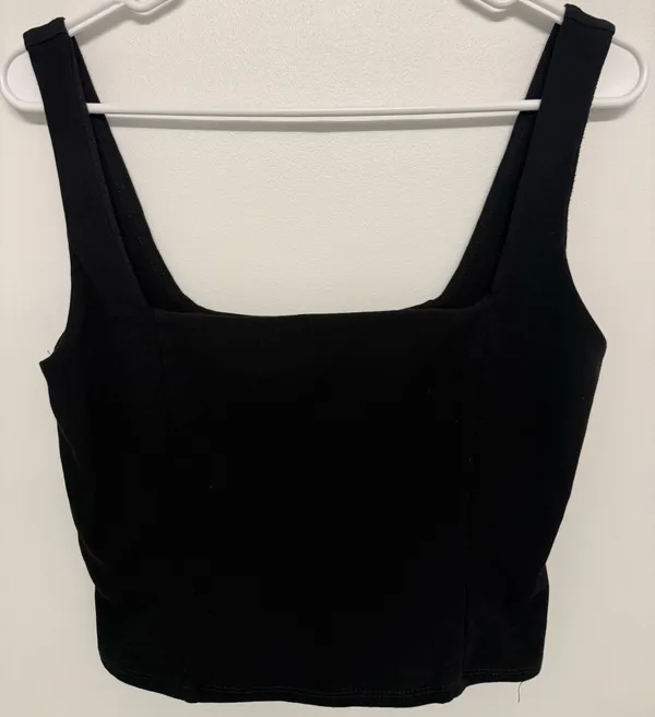 Forever 21 Black Crop Top Square Neck - Image 3