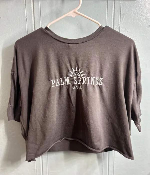 PALM SPRINGS CROP TEE Gray Size M - Image 4
