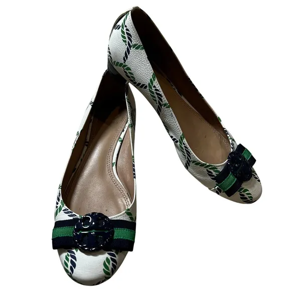 Tory Burch Maritime Ballet Flat Isle Ropes Navy Sea Women's Size US 6.5 - Image 2