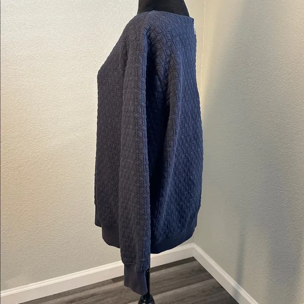 GAP Dark Blue Quilted Zip-Up Sweater - Image 5