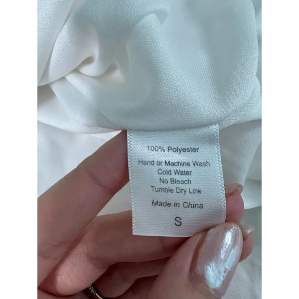 Lucy in the Sky White Swiss Dot Ruffle Mini Dress Cottagecore Coquette - Image 4