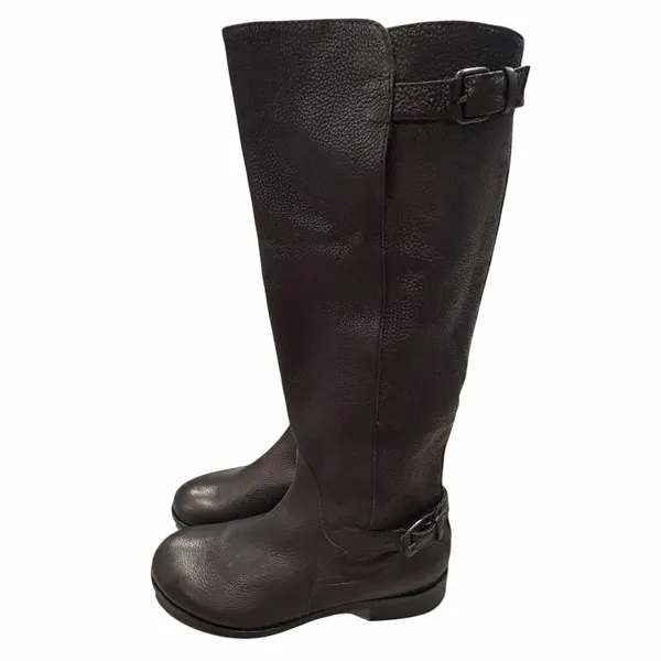 J. Crew Black Pebbled Leather Emmett Tall Boots 7.5 - Image 3