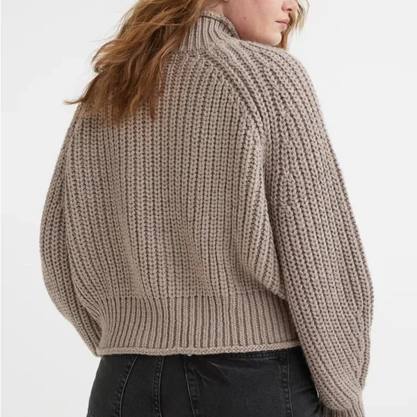 H&M Chunky Knit Turtleneck Boxy Sweater - Image 5