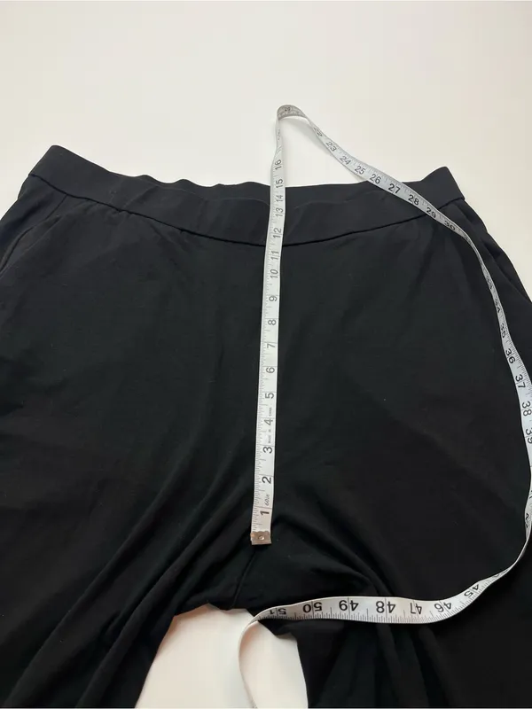 Eileen Fisher‎ Black Wide Leg Pull-on Stretch Pant Womens Size XL Pockets - Image 6
