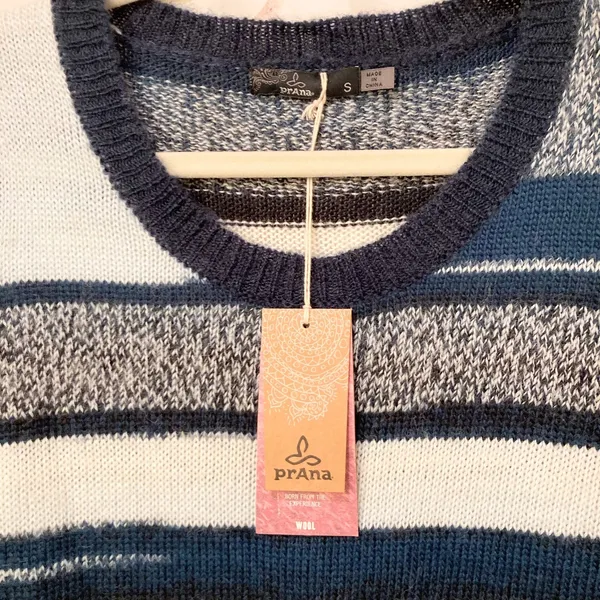 NWT Prana Seffi Wool-Blend Crewneck Sweater Nautical Striped Women's Size Small - Image 4