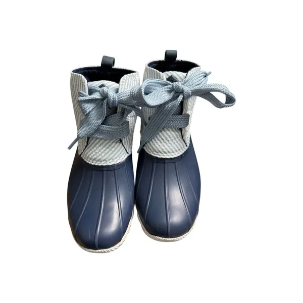 Sperry x Talbots Blue Nautical Seersucker Duck Boots Waterproof Rain Boots 5.5 - Image 4