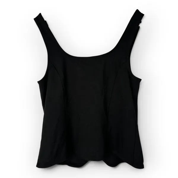 Old Navy Womens M Black Ponte Knit Sleeveless Button Front Tank Minimalist Layer - Image 2