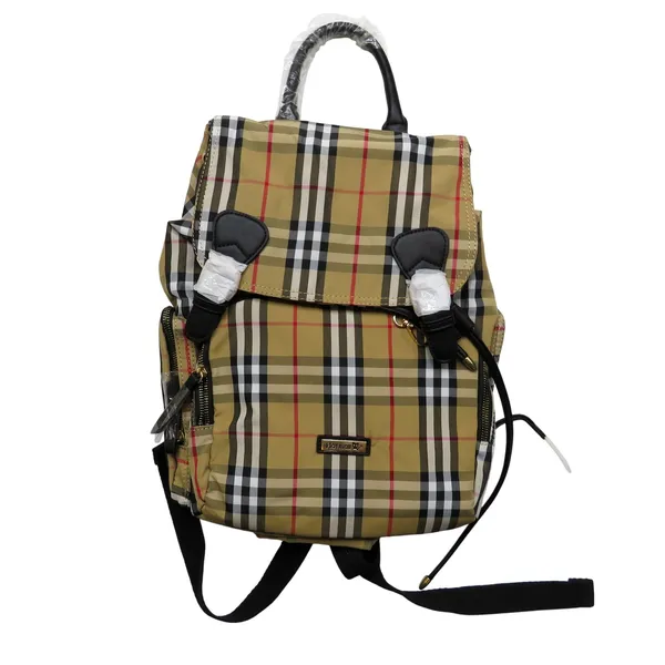 Hafmall Tan Red Black White Plaid Backpack Diaper Bag Style NWT - Image 2