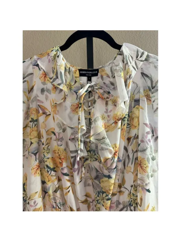 Generation Love Bella Dress in Marigold Bloom White Size S - Image 4