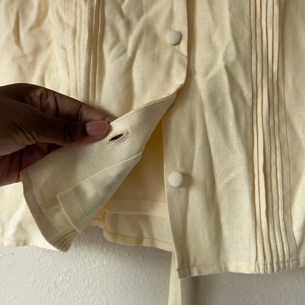 WAYF Linen Blend Butter Yellow Coquette Top Size Small - Image 8