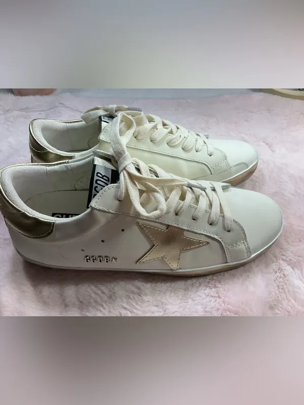Golden Goose White Sneakers with Gold Star Accent 145 - Image 3
