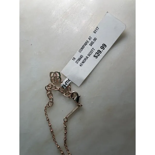 Kendra Scott Rose Gold Teardrop‎ Lariat Y-Necklace Crystal Accents NEW - Image 4