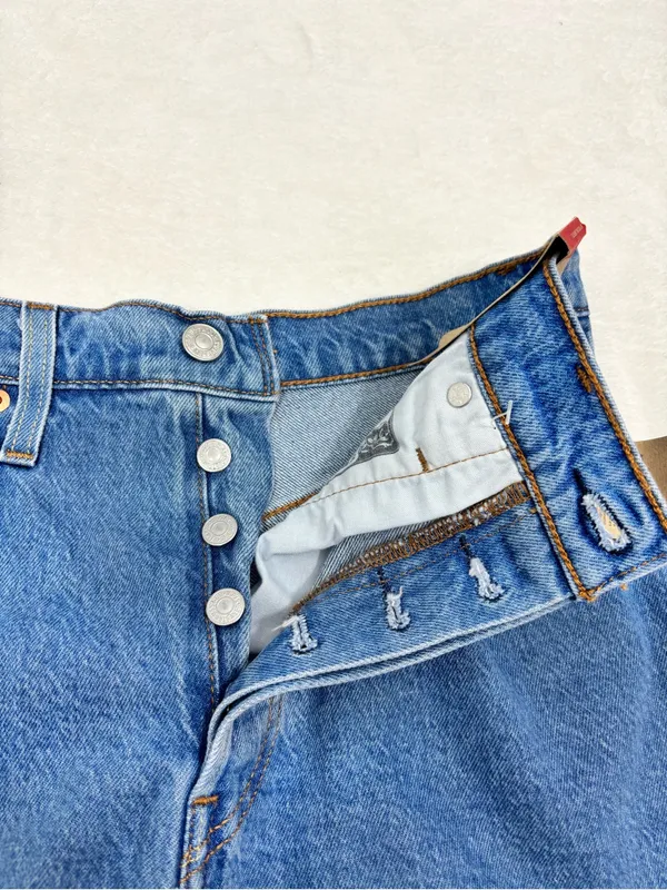 Levi's 501 Original Shorts High Rise Light Blue Denim Shorts size 27 NEW - Image 6
