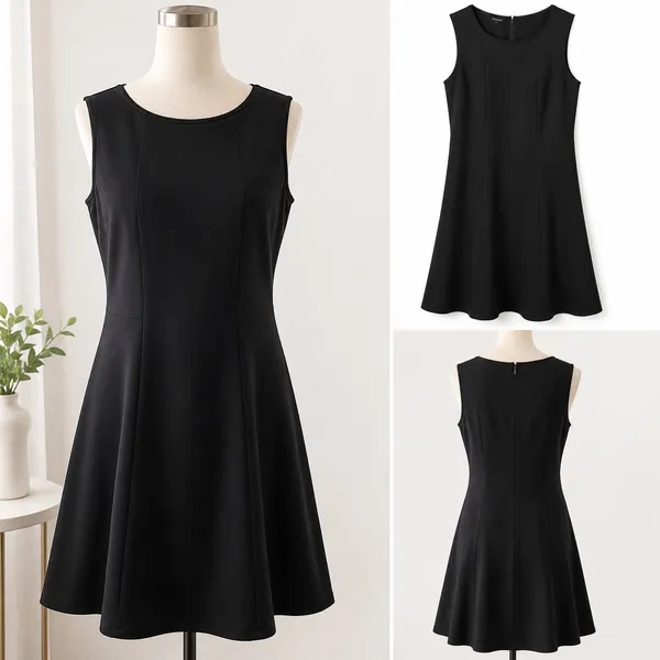 Talbots Black Fit & Flare Dress Size 14W - Image 2