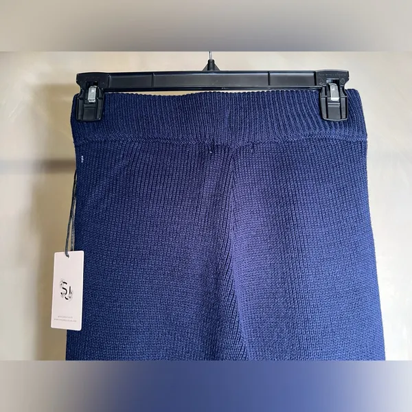 Sincerely Jules Women’s 2Pc Navy Knit Sweater Set,Vest+Wide/Flare leg Pants|SZ:S - Image 7
