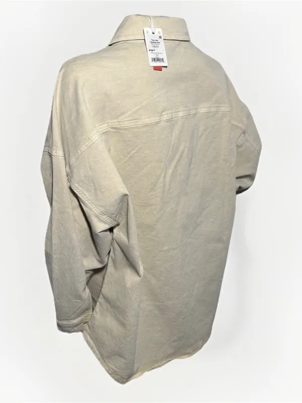Marine Layer Molly OversizedShirt Jacket Stone Beige Xsmall New Shacket $168 - Image 9